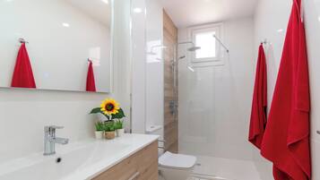 Apartament | Bany | Dutxa, tovalloles i paper higiènic