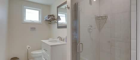Hair dryer, towels