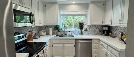Microwave, oven, stovetop, dishwasher