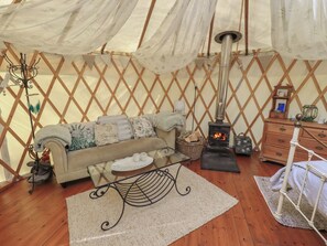 Living area - Yewberrie Yurt (Penrith)