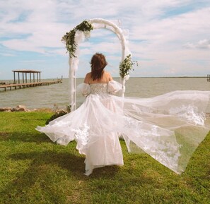 Outdoor banquet area