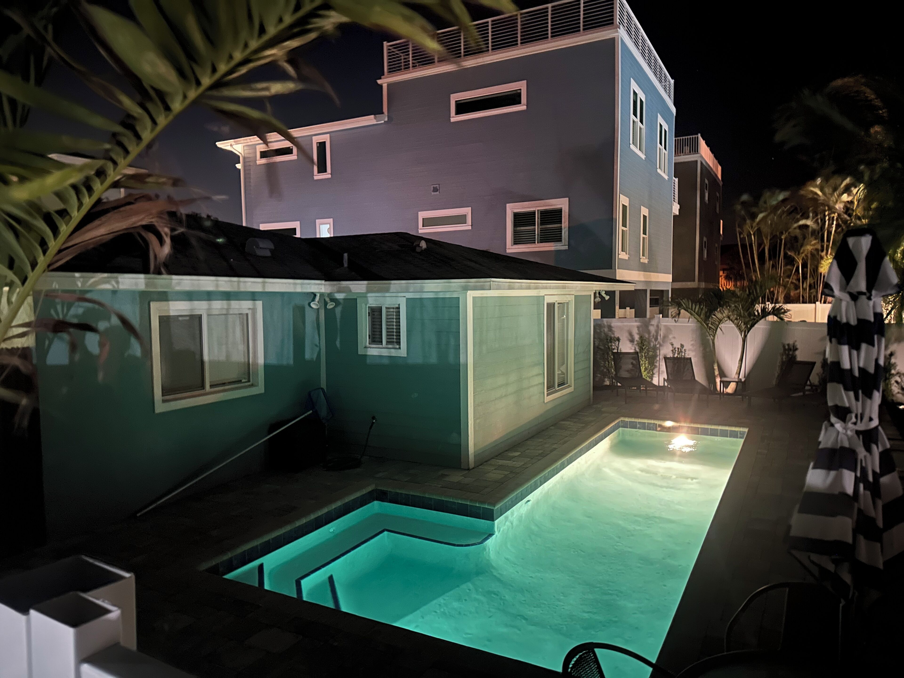 Piscine extérieure, piscine chauffée