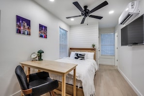 Desk, free WiFi, bed sheets