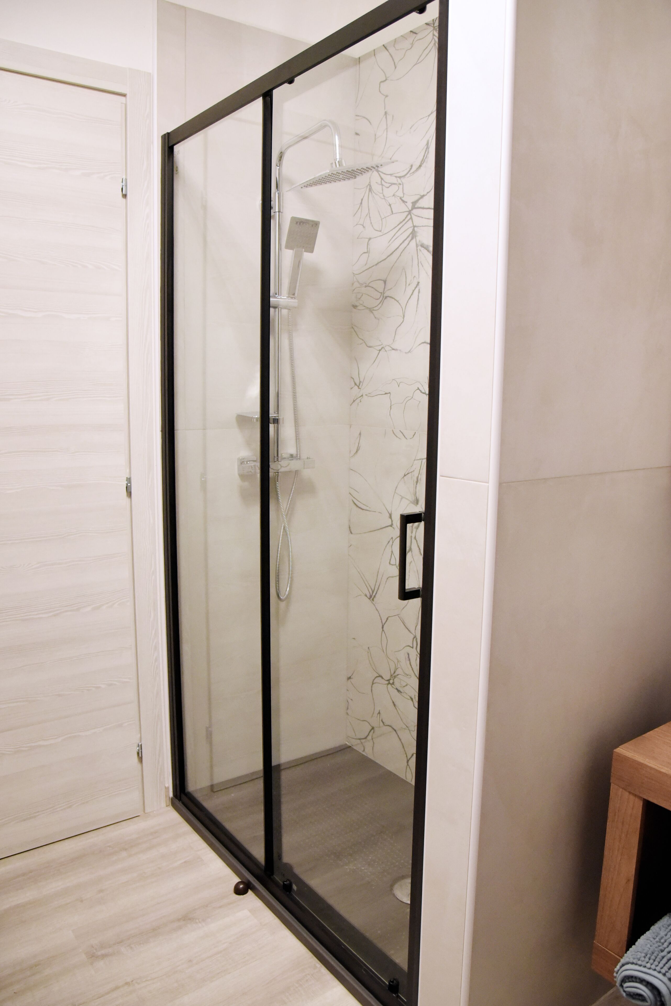 Regadera, secadora de cabello, bidet, toallas 