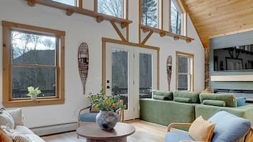Smart TV, fireplace, video games, books