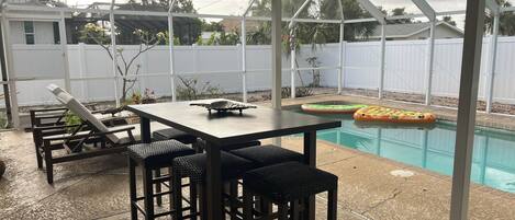 Outdoor pool, a heated pool