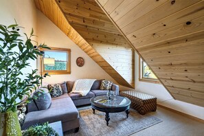 Premier Double Room, Mountain View | Living area | Fireplace