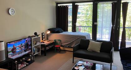 1-bedroom condo in Portland with AC, WiFi, cable TV, kitchen, garage parking, DW