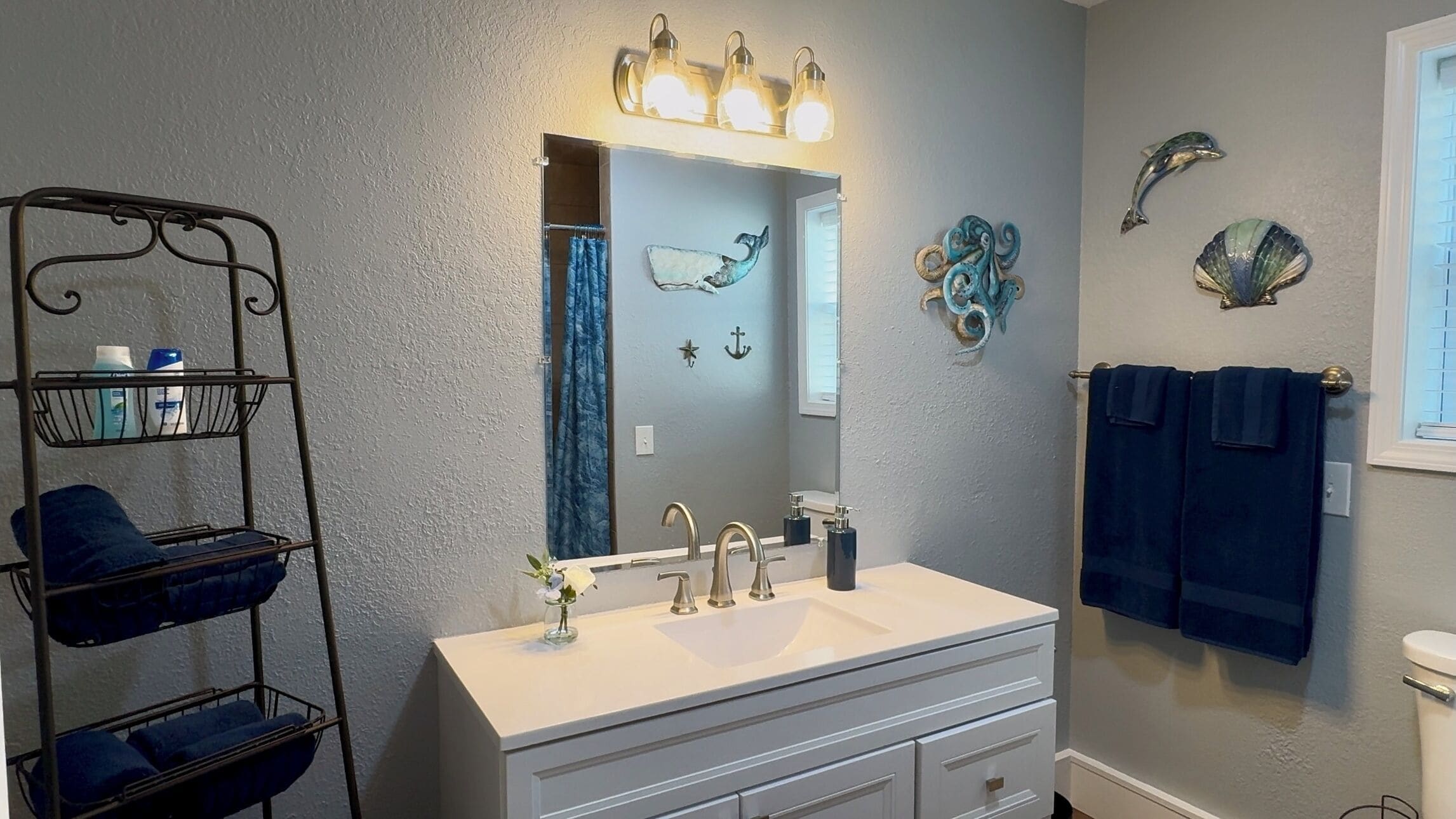 Ducha, toallas y papel higiénico