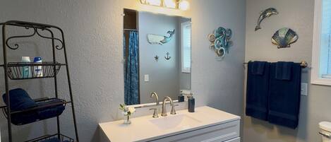 Ducha, toallas y papel higiénico