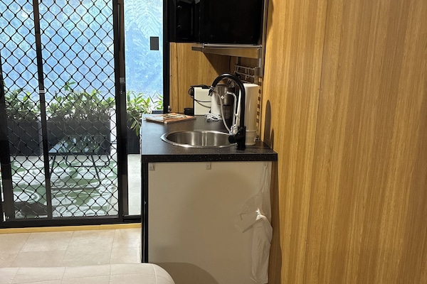 Side view of kitchenette