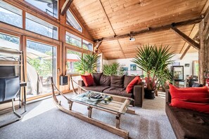 TV, fireplace, video games, DVD player