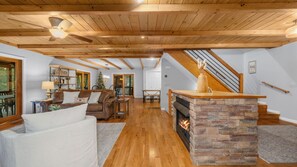 Smart TV, fireplace, video games