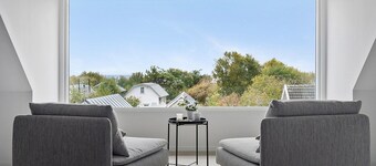 A stylish house 100 meters from the beach with sea views.