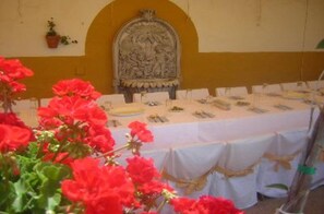 Outdoor banquet area