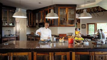 Luxury Villa, Lake View | Private kitchen | Full-sized fridge, microwave, oven, stovetop