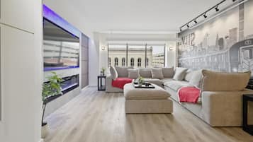 TV, fireplace, stereo, offices