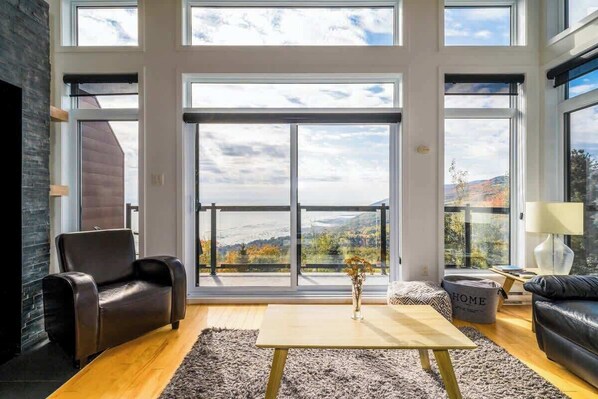 Televisión y chimenea 