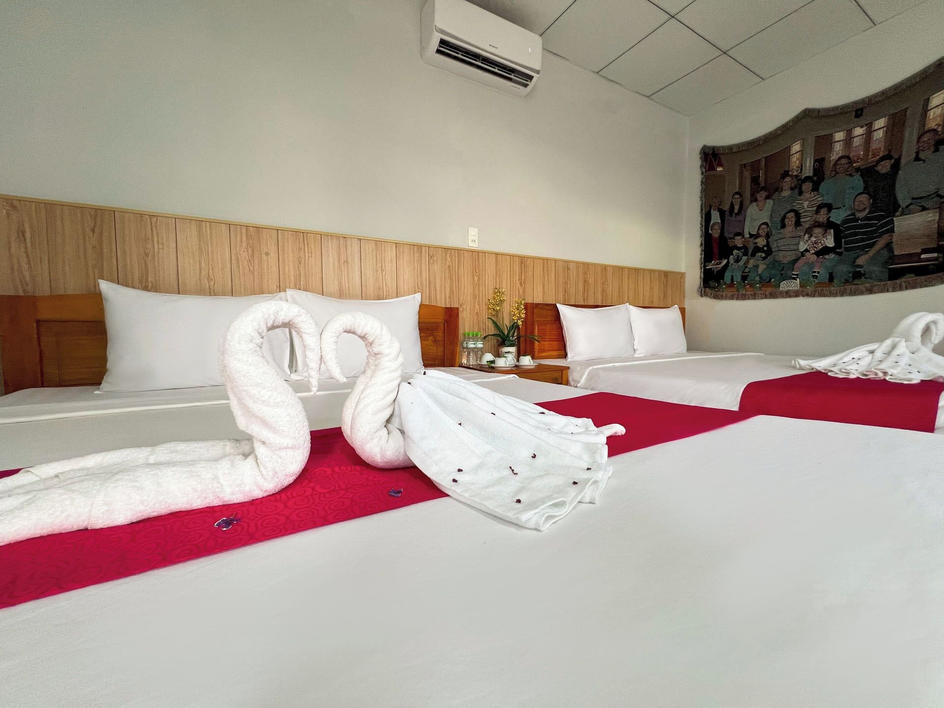 Executive Quadruple Room, Garden View | Hypo-allergenic bedding, memory-foam beds, in-room safe, desk