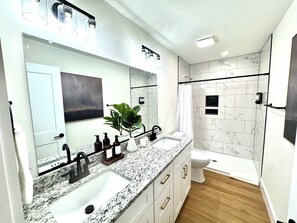 Hair dryer, towels