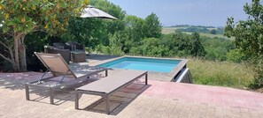 Pool - Sunset House - Secluded house with panoramic sunset views. (Lahitère)