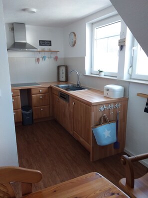 Fridge, microwave, stovetop, dishwasher