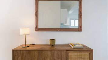 Deluxe Apartment, 1 Queen Bed with Sofa bed, Non Smoking, City View | Living room | Flat-screen TV