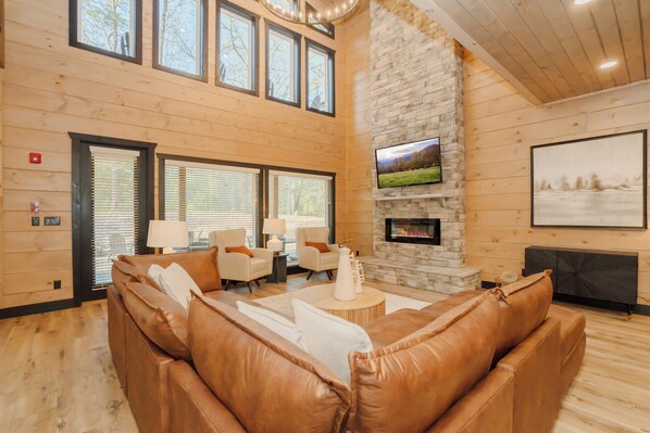 TV, fireplace, video games