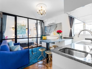 Apartment, City View | Living area