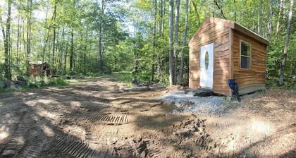 1 of 2 Enchanting 1 room cabins in Shapleigh, ME located on sloaping forest land