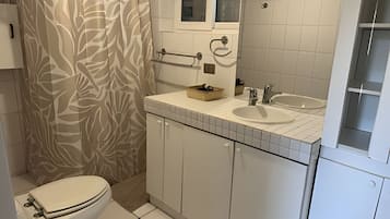 Casa | Banheiro | Secador de cabelo, toalhas de banho, papel higiênico