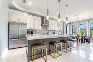 Fridge, microwave, oven, stovetop - Golf Course View Beach House with 2 Golf Carts (Miramar Beach)