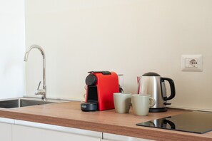 Fridge, microwave, dishwasher, electric kettle