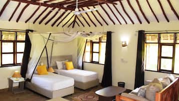 Shower, free toiletries, towels, soap