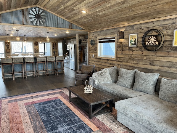Smart TV, fireplace, video games, books