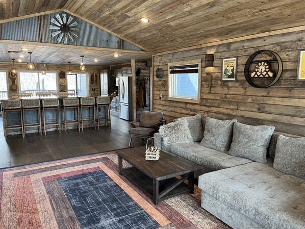 Smart TV, fireplace, video games, books