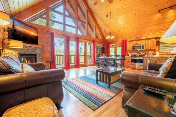 TV, fireplace, DVD player