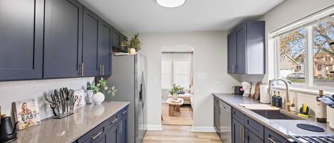 Kühlschrank, Mikrowelle, Ofen, Herdplatte