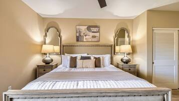 3 habitaciones, tabla de planchar con plancha y cuna de viaje