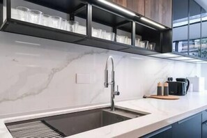 Fridge, microwave, dishwasher, toaster