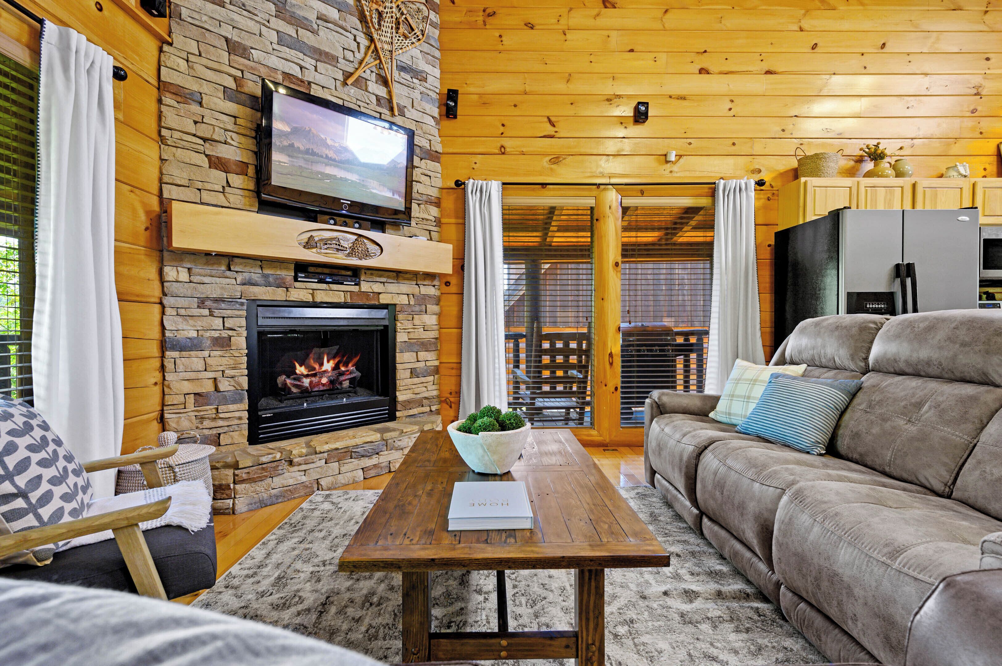 Smart TV, fireplace, video games