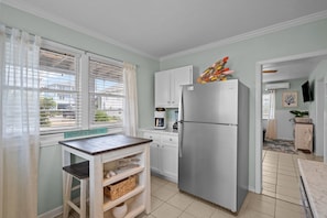 Fridge, microwave, oven, stovetop - Low Tide at Coral Reef  2 BDRM  1.5 bath Sleeps 5 with Linens Included! (Carolina Beach)