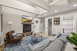 Smart TV, fireplace, video games