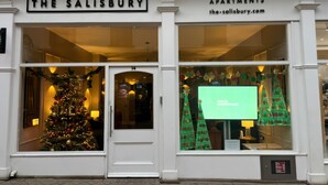 A building with a sign reading 'THE SALISBURY LUXURY HOLIDAY APARTMENTS' and a website address. - The Salisbury - 1 Bedroom Deluxe Apartment (Scarborough)