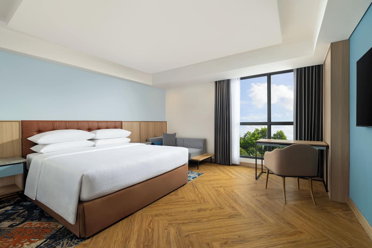 Suite, 1 trĂšs grand lit, vue ville