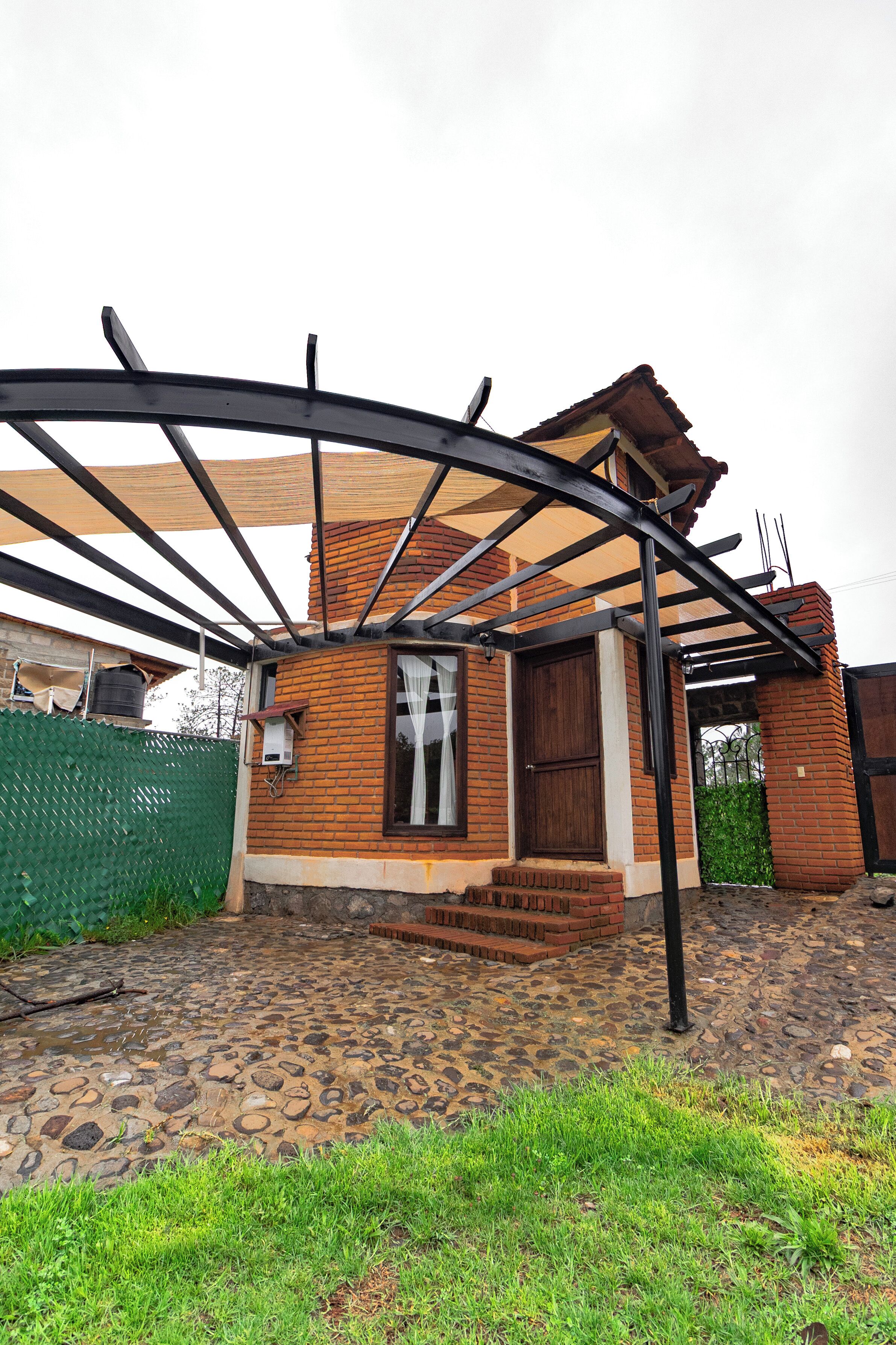 Cottage, patio, vue cour intérieure