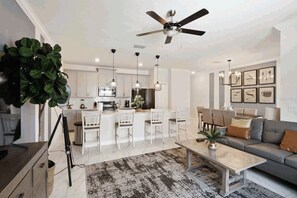 Traditional Townhome, 4 Bedrooms, Private Pool | Living area - Ideal Location 5 min to Water Park (Davenport)