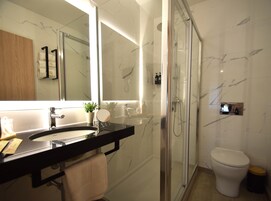 In-room safe, desk, laptop workspace, blackout drapes