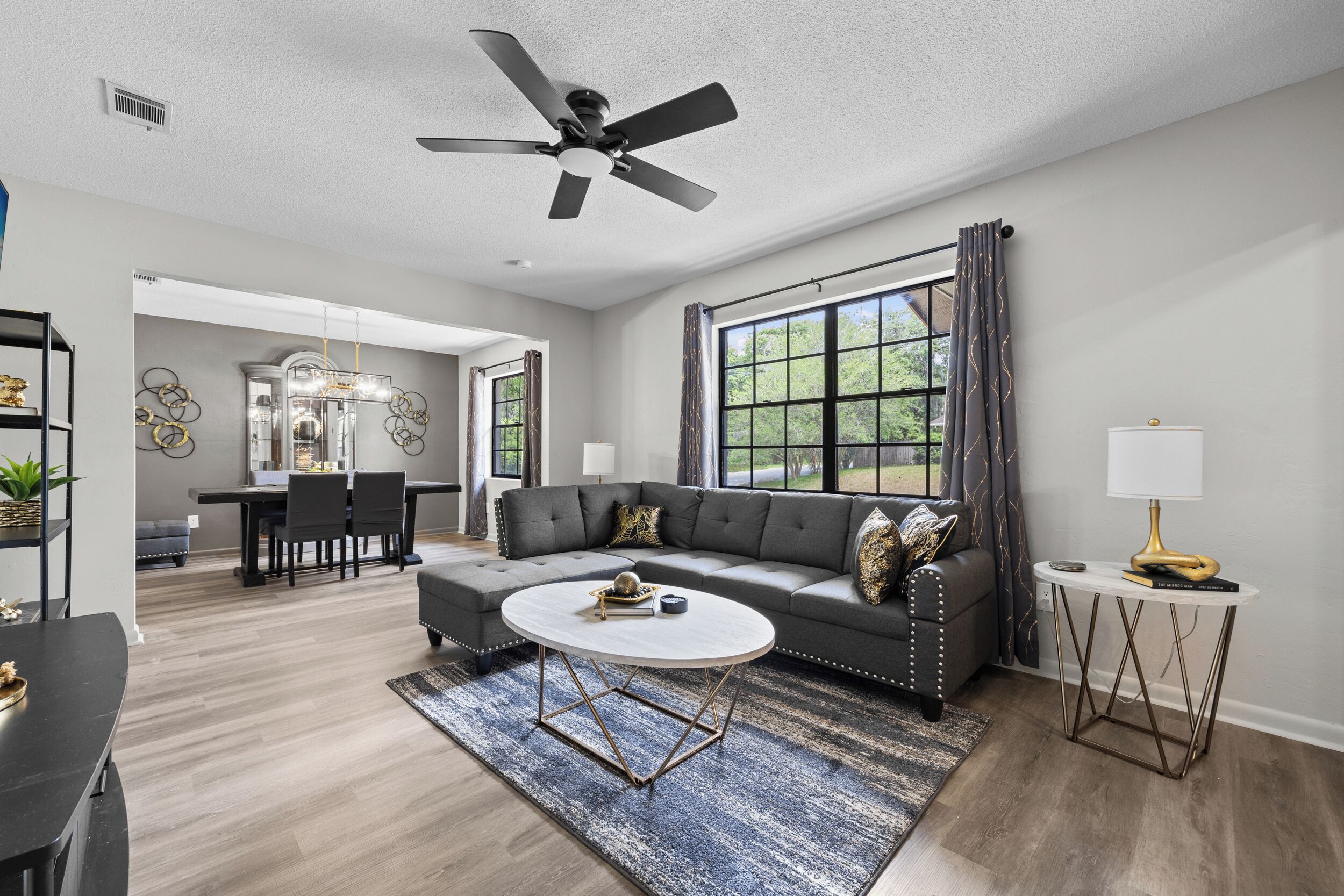 Smart TV, fireplace, table football