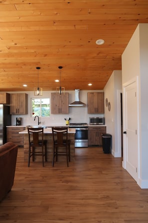 Fridge, microwave, dishwasher, coffee/tea maker